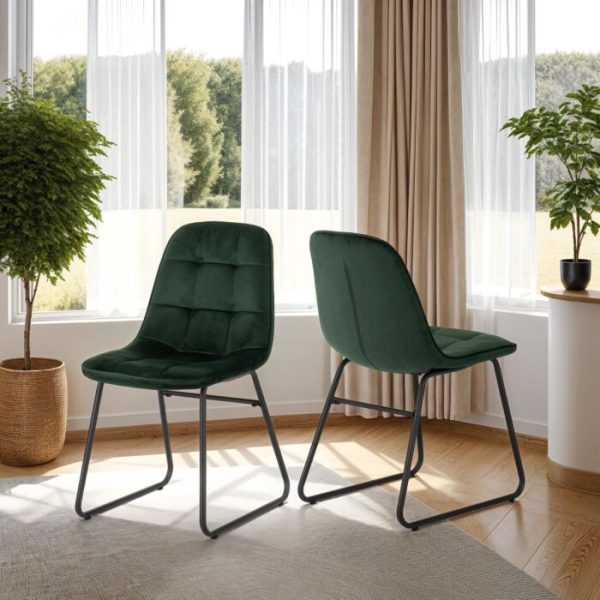 LUKAS DINING CHAIR (X2 PER BOX) - EMERALD GREEN VELVET