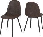 ATHENS DINING CHAIR (X2 PER BOX) - BROWN FAUX LEATHER - Image 2