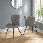 QUEBEC DINING CHAIR (X4 PER BOX) - GREY FAUX LEATHER