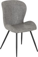 QUEBEC DINING CHAIR (X4 PER BOX) - GREY FAUX LEATHER - Image 2