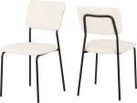 SHELDON DINING CHAIR (X4 PER BOX) - IVORY BOUCLE FABRIC - Image 2