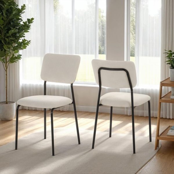 SHELDON DINING CHAIR (X4 PER BOX) - IVORY BOUCLE FABRIC