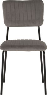 SHELDON DINING CHAIR (X4 PER BOX) - GREY VELVET FABRIC - Image 2