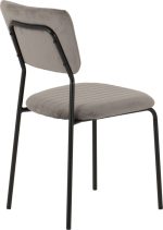 SHELDON DINING CHAIR (X4 PER BOX) - GREY VELVET FABRIC - Image 3