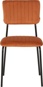 SHELDON DINING CHAIR (X4 PER BOX) - BURNT ORANGE VELVET FABRIC - Image 3