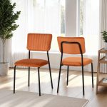 SHELDON DINING CHAIR (X4 PER BOX) - BURNT ORANGE VELVET FABRIC