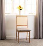 ELLIS DINING CHAIR (X2 PER BOX) - OAK EFFECT/GREY FABRIC