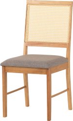 ELLIS DINING CHAIR (X2 PER BOX) - OAK EFFECT/GREY FABRIC - Image 2