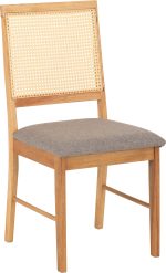 ELLIS DINING CHAIR (X2 PER BOX) - OAK EFFECT/GREY FABRIC - Image 3