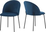 BOSTON DINING CHAIR (X4 PER BOX) - SAPPHIRE BLUE VELVET - Image 2