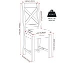 WINDSOR CROSS BACK DINING CHAIR (X2 PER BOX) - NATURAL OAK/OAT FABRIC - Image 4