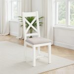 WINDSOR CROSS BACK DINING CHAIR (X2 PER BOX) - IVORY/OAT FABRIC