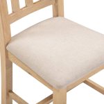 WINDSOR SLATTED DINING CHAIR (X2 PER BOX) - NATURAL OAK/OAT FABRIC - Image 3