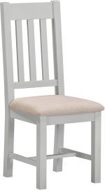 WINDSOR SLATTED DINING CHAIR (X2 PER BOX) - PEBBLE GREY/OAT FABRIC - Image 2