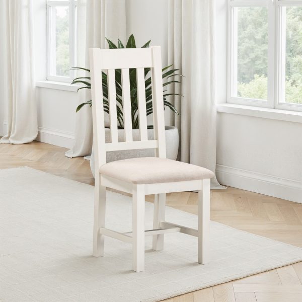 WINDSOR SLATTED DINING CHAIR (X2 PER BOX) - IVORY/OAT FABRIC
