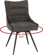 LEWIS SWIVEL DINING CHAIR (X2 PER BOX) - GREY FABRIC - Image 2