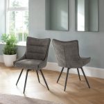 LEWIS SWIVEL DINING CHAIR (X2 PER BOX) - GREY FABRIC