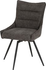 LEWIS SWIVEL DINING CHAIR (X2 PER BOX) - GREY FABRIC - Image 3