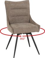 LEWIS SWIVEL DINING CHAIR (X2 PER BOX) - FAWN FABRIC - Image 2