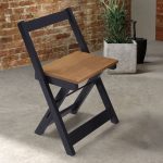 SANTOS FOLDING CHAIR (X2 PER BOX) - NAVY BLUE/DISTRESSED WAXED PINE - Image 3
