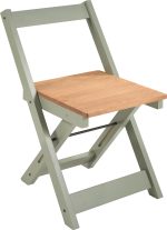 SANTOS FOLDING CHAIR (X2 PER BOX) - GREEN/DISTRESSED WAXED PINE - Image 2