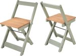 SANTOS FOLDING CHAIR (X2 PER BOX) - GREEN/DISTRESSED WAXED PINE