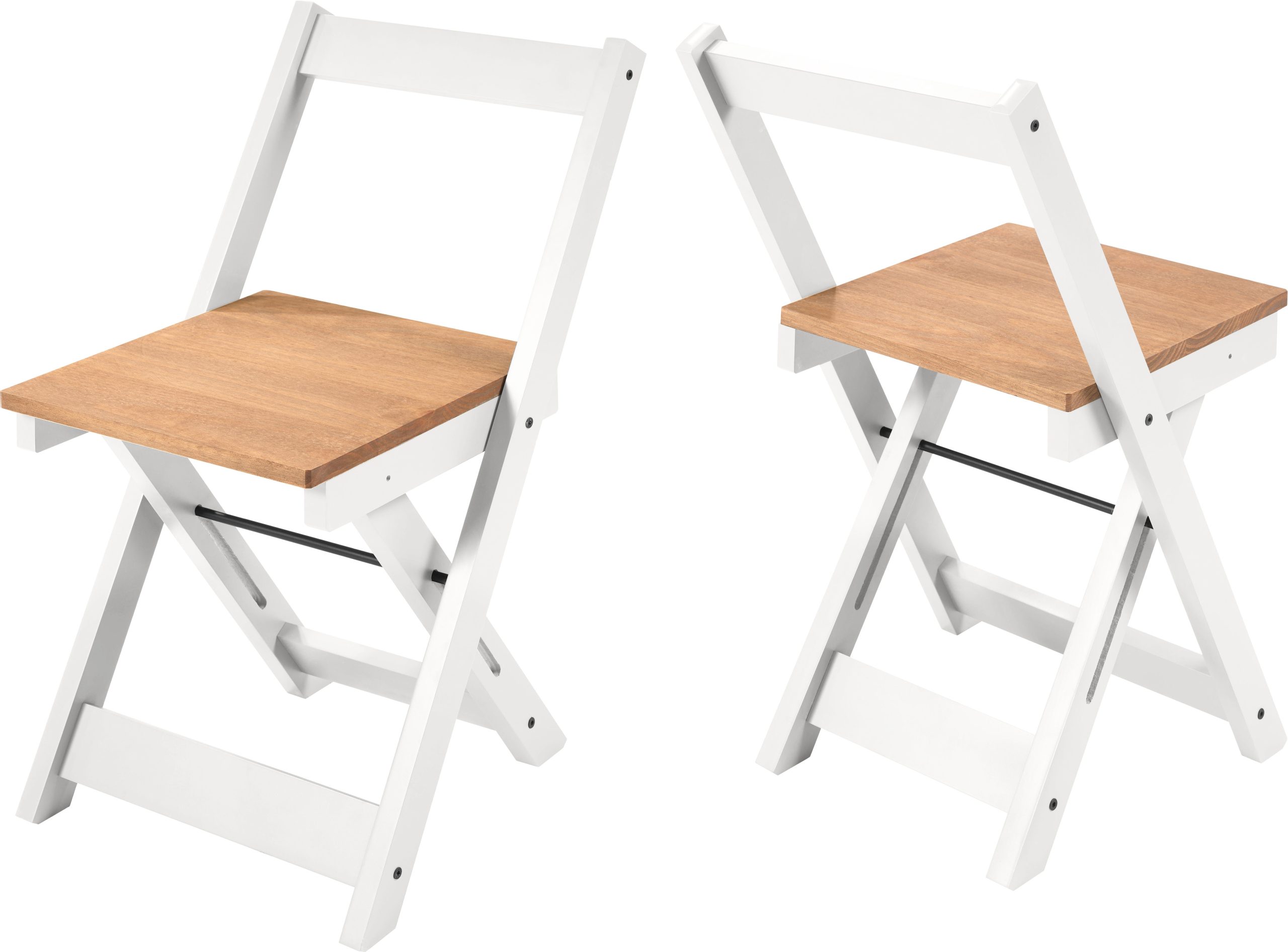 400-402-174_13 SANTOS FOLDING CHAIR (X2 PER BOX) - WHITE/DISTRESSED WAXED PINE - Image 1