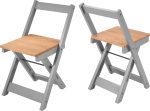 SANTOS FOLDING CHAIR (X2 PER BOX) - GREY SLATE/DISTRESSED WAXED PINE