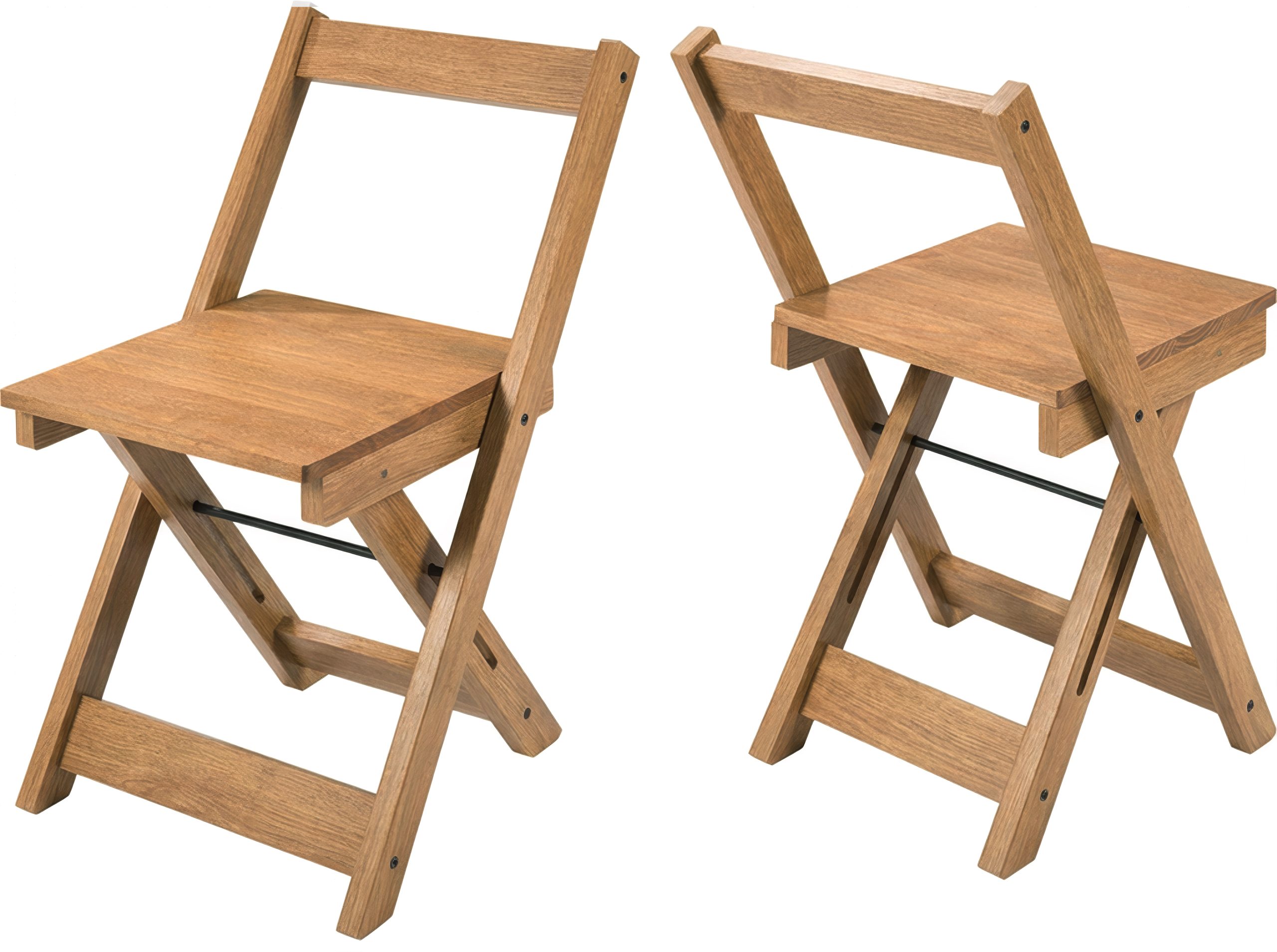 400-402-176_3 SANTOS FOLDING CHAIR (X2 PER BOX) - NATURAL WAX - Image 1