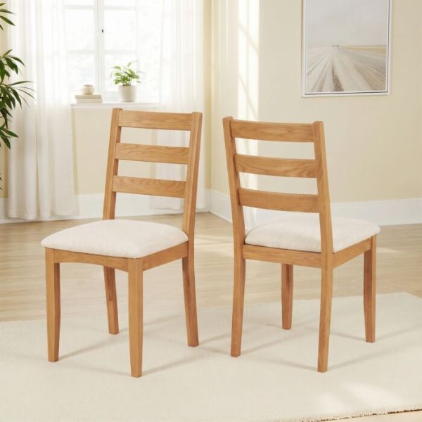 CAMBRIDGE DINING CHAIR (X2 PER BOX) - HONEY/OAT FABRIC