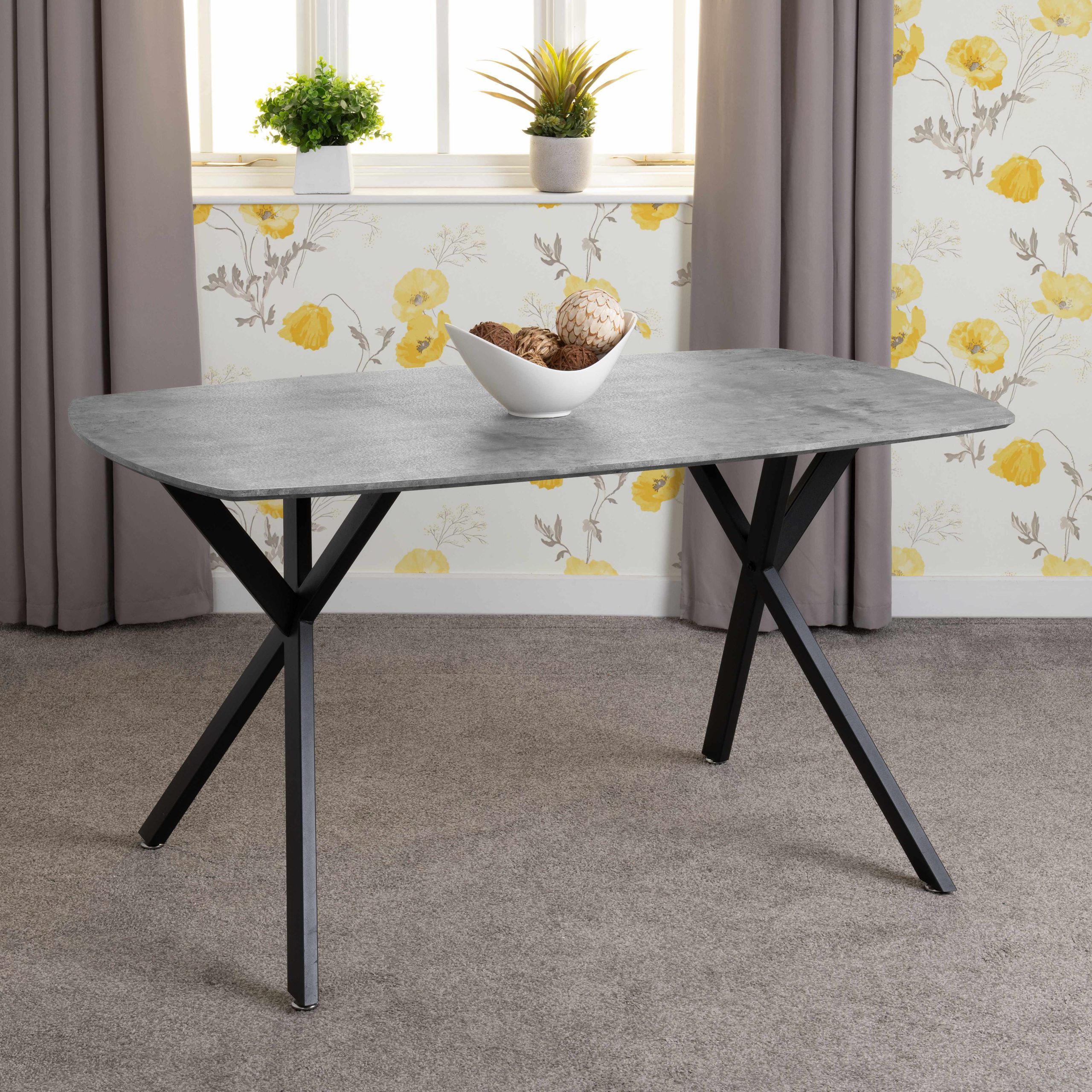 400-403-043 ATHENS RECTANGULAR DINING TABLE - CONCRETE EFFECT - Image 1