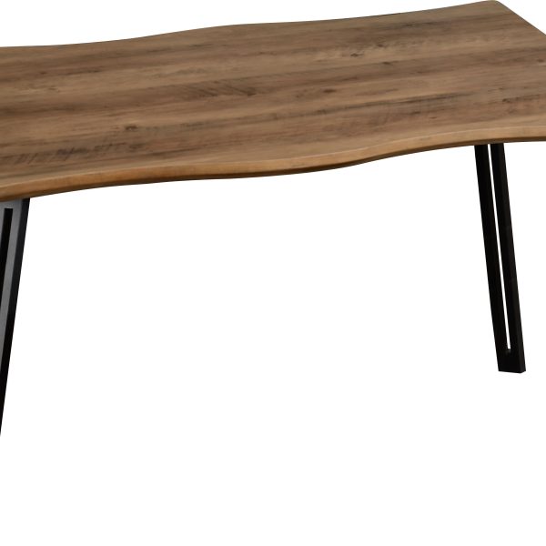 QUEBEC WAVE EDGE DINING TABLE - MEDIUM OAK EFFECT