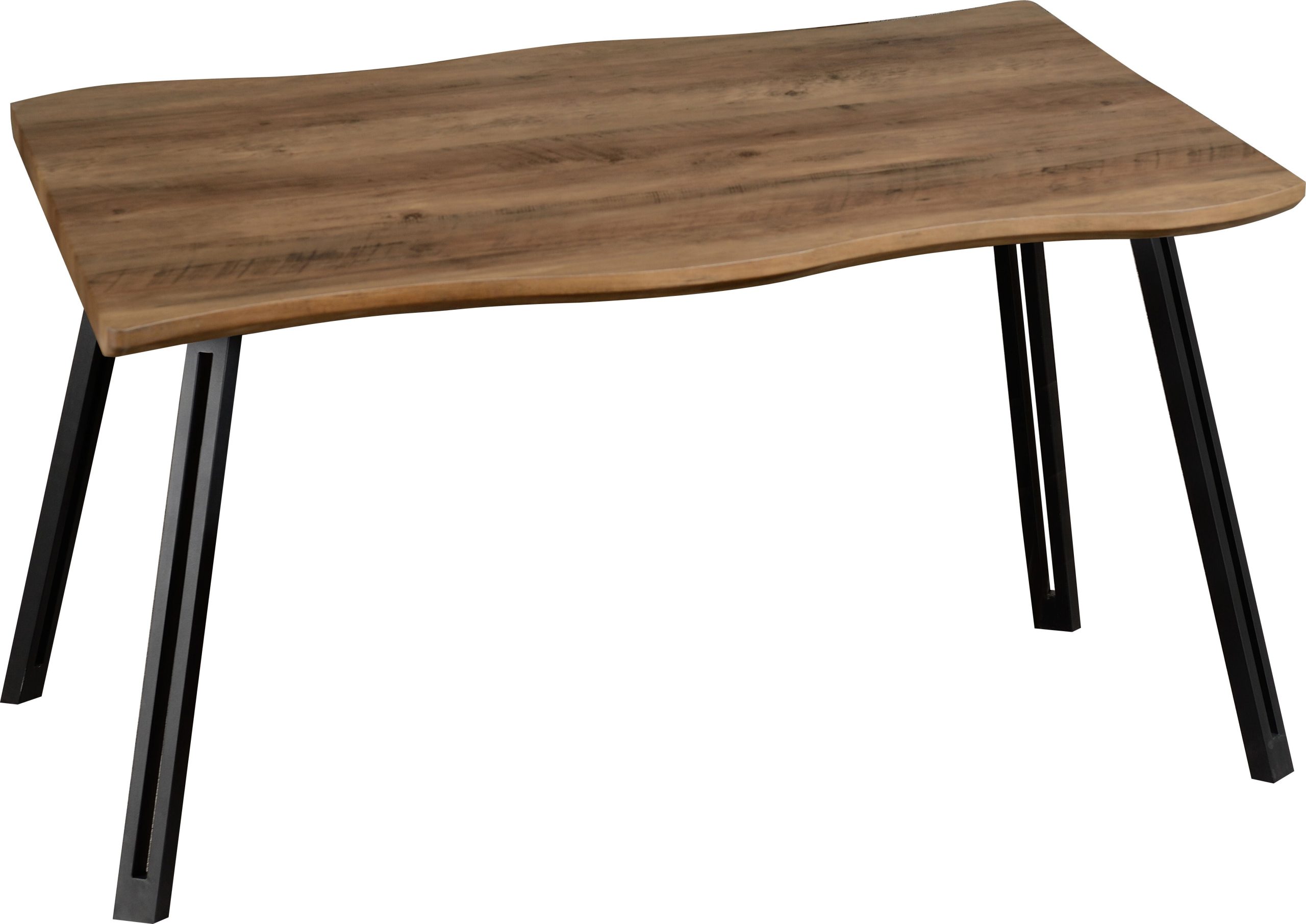 400-403-048_1 QUEBEC WAVE EDGE DINING TABLE - MEDIUM OAK EFFECT - Image 1