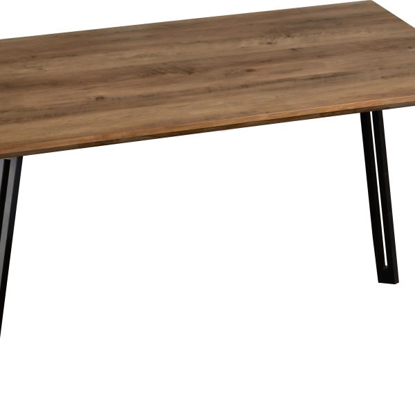 QUEBEC STRAIGHT EDGE DINING TABLE - MEDIUM OAK EFFECT