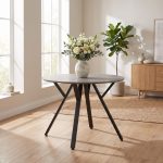 ATHENS ROUND DINING TABLE - CONCRETE EFFECT