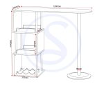 CHARISMA HOME BAR TABLE - LIGHT SONOMA OAK/CHROME - Image 4