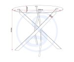 SHELDON ROUND GLASS TOP DINING TABLE - CLEAR GLASS/BLACK - Image 3