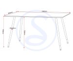 HAMILTON MEDIUM DINING TABLE - MEDIUM OAK EFFECT/BLACK - Image 4