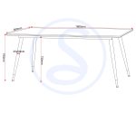 HAMILTON LARGE DINING TABLE - MEDIUM OAK EFFECT/BLACK - Image 4