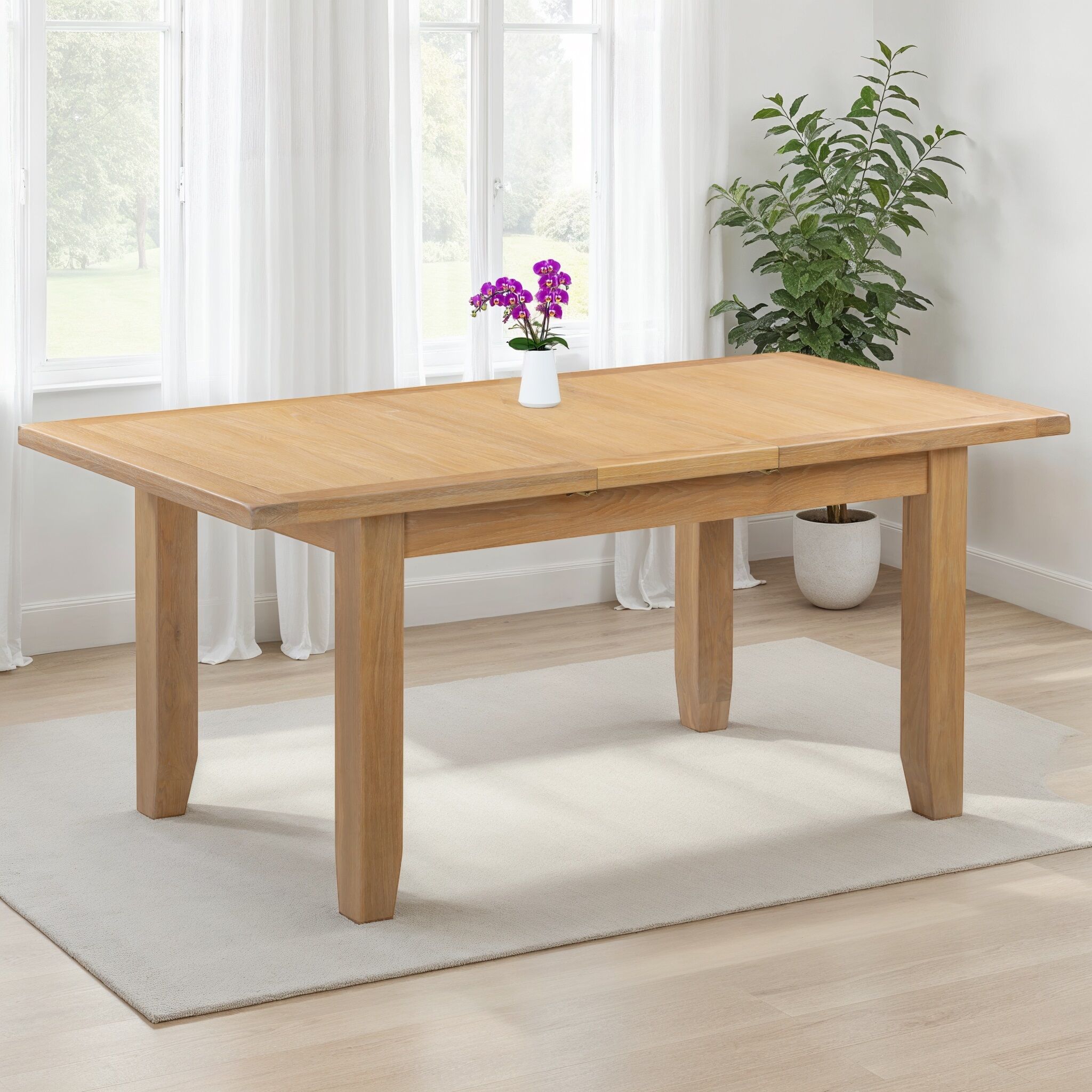 400-403-075 WINDSOR EXTENDING DINING TABLE - NATURAL OAK - Image 1