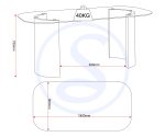 MODENA DINING TABLE - CLEAR GLASS/CREAM MARBLE EFFECT - Image 4