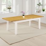 WINDSOR LARGE EXTENDING DINING TABLE - IVORY/OAK