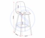 QUEBEC BAR CHAIR (PAIR) - GREY FAUX LEATHER - Image 4
