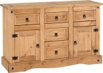 CORONA 2 DOOR 5 DRAWER SIDEBOARD - DISTRESSED WAXED PINE - Image 2
