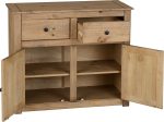 PANAMA 2 DOOR 2 DRAWER SIDEBOARD - NATURAL WAX - Image 2