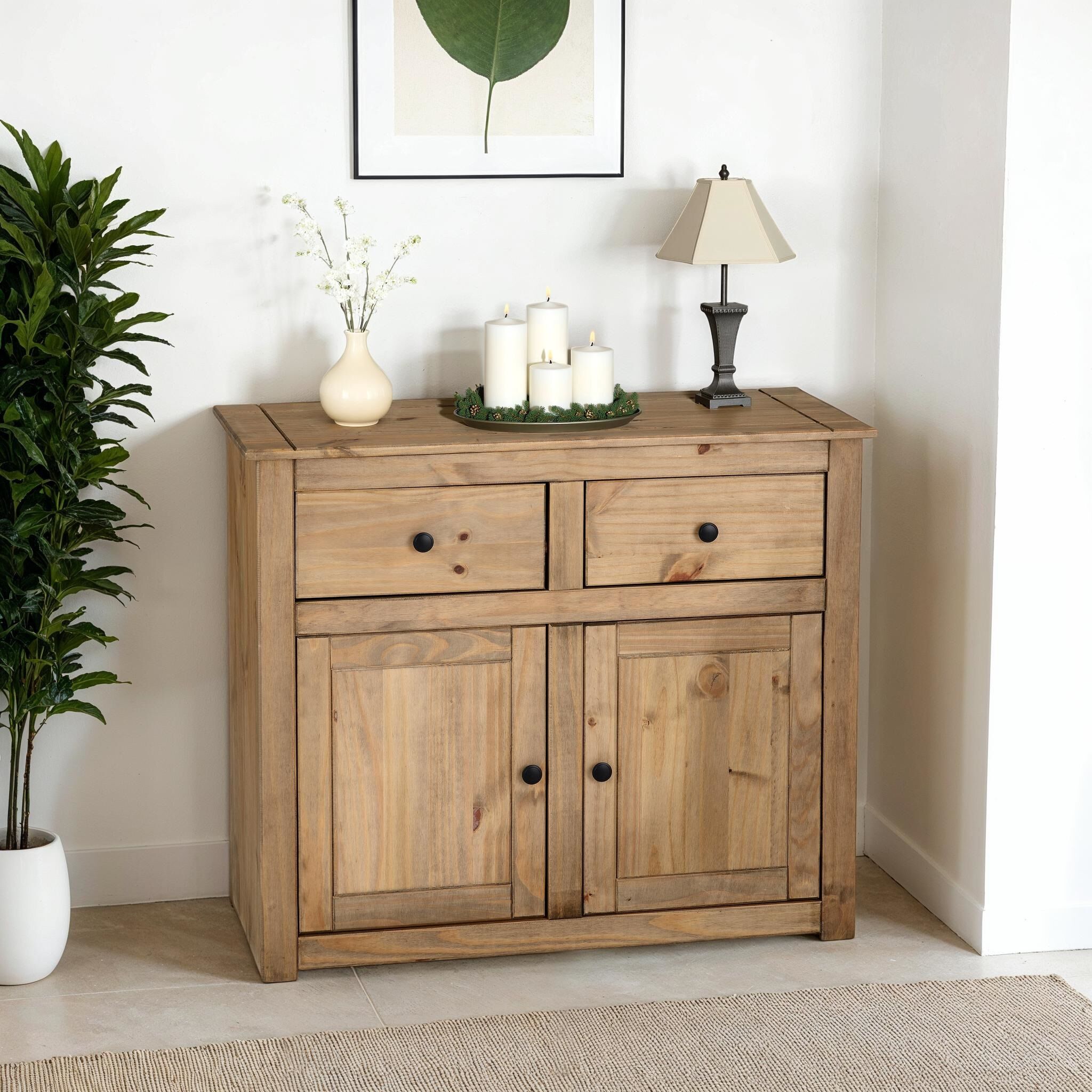 400-405-013_1 PANAMA 2 DOOR 2 DRAWER SIDEBOARD - NATURAL WAX - Image 1