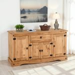 CORONA 4 DOOR 1 DRAWER SIDEBOARD - DISTRESSED WAXED PINE