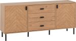 LEON 2 DOOR 3 DRAWER SIDEBOARD - MEDIUM OAK EFFECT - Image 2
