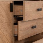 LEON 2 DOOR 3 DRAWER SIDEBOARD - MEDIUM OAK EFFECT - Image 3