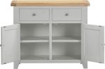 WINDSOR 2 DOOR 2 DRAWER SIDEBOARD - PEBBLE GREY/OAK - Image 2